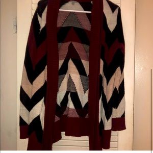 VINTAGE Charlotte Russe! Good fall colored chevron print cardigan.